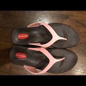 Okabashi flip flops and cheetah flip flops